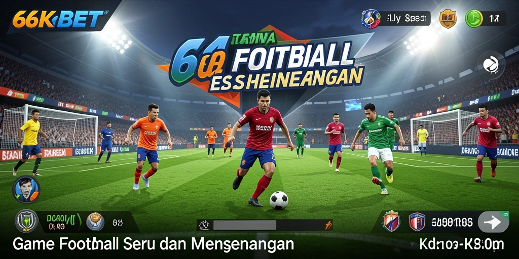 Screenshot gameplay 66KBET menampilkan aksi pertandingan football yang mendebarkan.