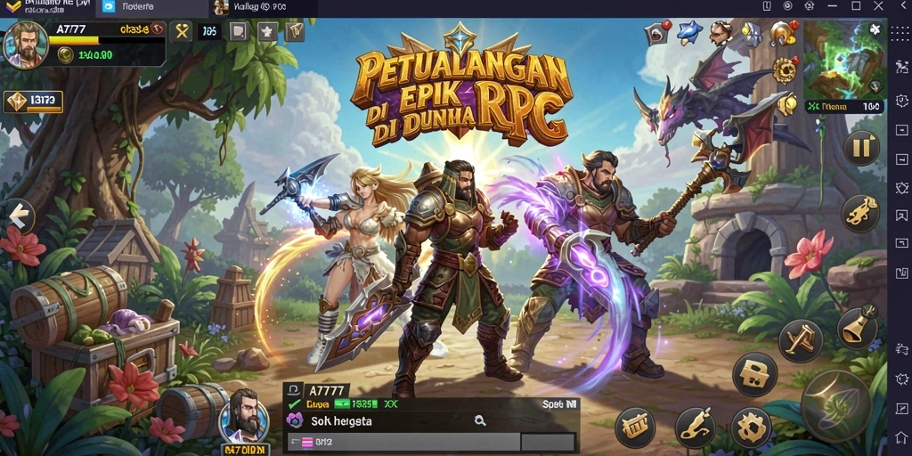 Tangkapan layar gameplay A7777 menampilkan aksi seru di dunia RPG.