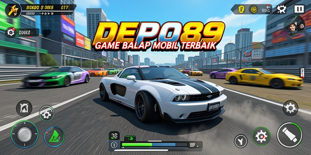 Screenshot di DEPO89 menampilkan aksi balap yang mendebarkan.