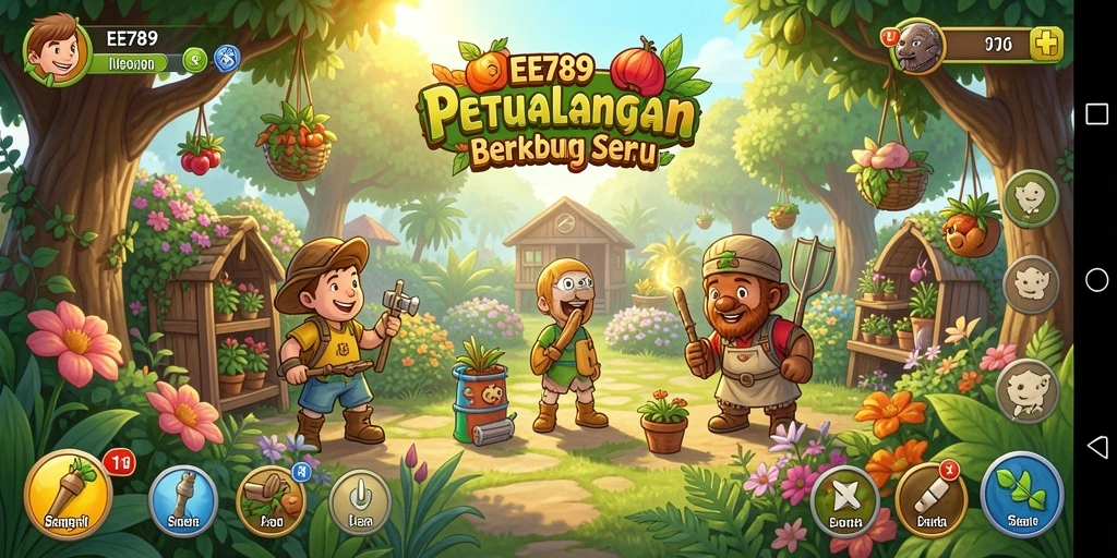 Tampilan gameplay EE789 yang menarik dengan latar ladang yang subur.