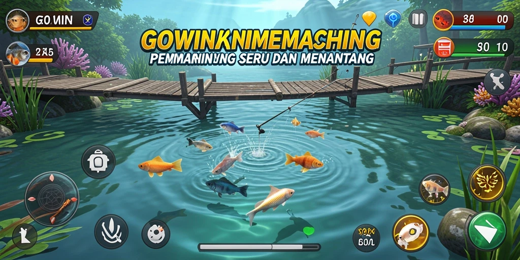 Tangkapan ikan besar dalam permainan GOWIN yang penuh warna.