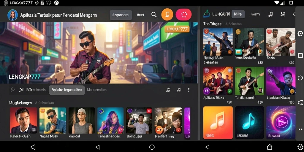 Tampilan gameplay LENGKAP777 yang menampilkan pengalaman mendengarkan musik.