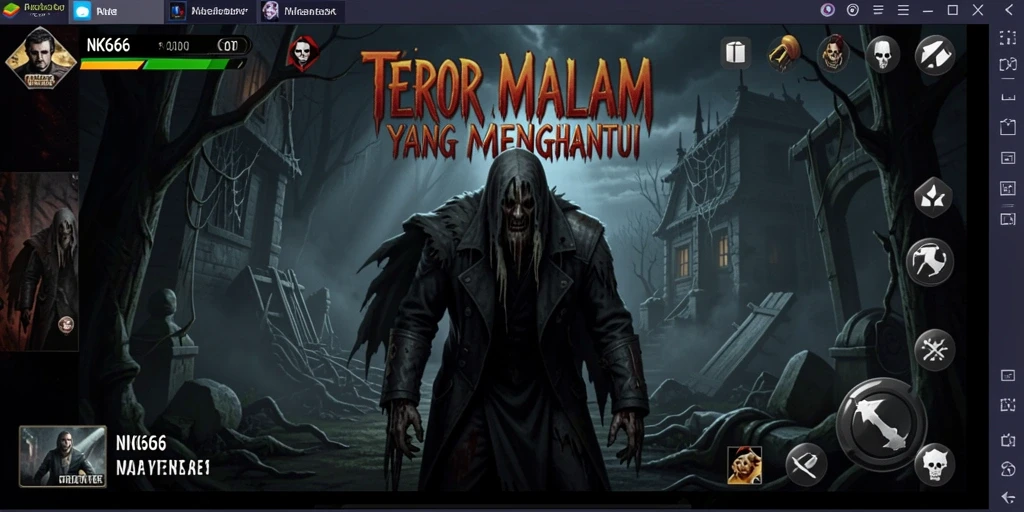 Screenshot utama menunjukkan aksi menegangkan dalam game horor NK666.