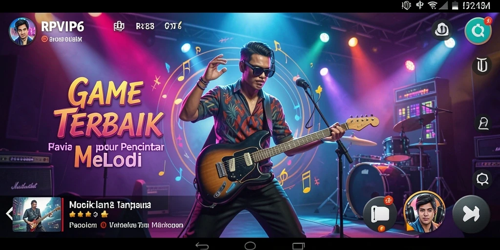 Screenshot RPVIP6 menampilkan pengalaman bermain musik yang seru.