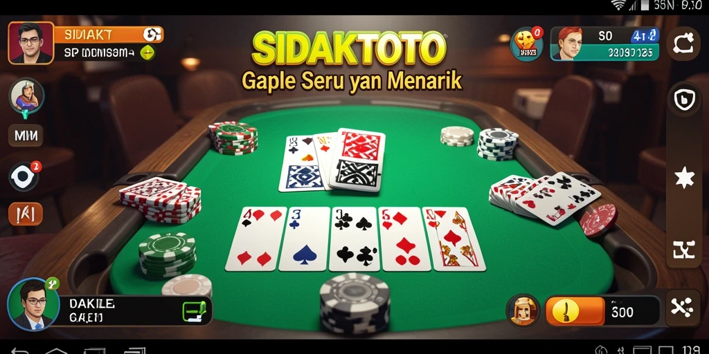 Screenshot gameplay SIDAKTOTO yang menampilkan aksi seru permainan Gaple.