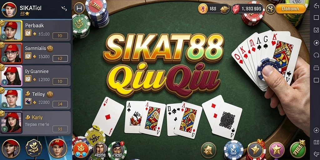 Screenshot gameplay SIKAT88 yang menampilkan aksi seru QiuQiu.