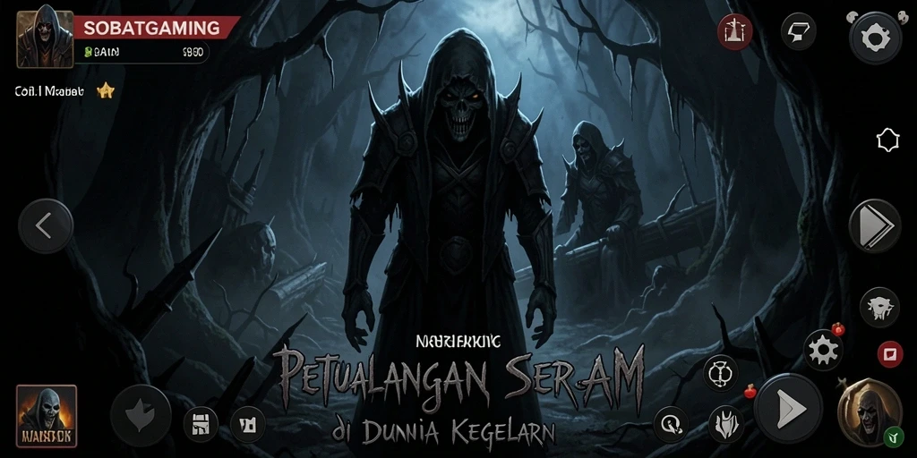 Tampilan gameplay SOBATGAMING yang menegangkan dan menyeramkan.