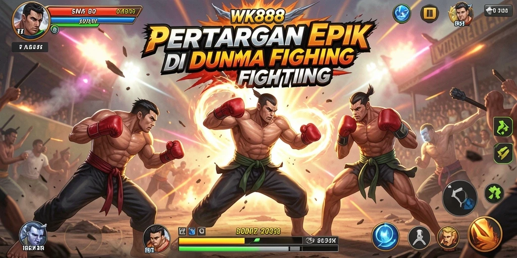 Tampilan pertarungan seru di <strong>WK888</strong> dengan karakter yang beragam.